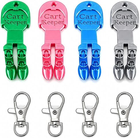 4 Pack Quarter Holder Keychain for Aldi Shopping Cart - Grocery Cart Coin Holder for Supermarket Shopping - 3D Printed 25cent Articulated Cart Keeper with Lobster Clasp-Multi-color in Saudi Arabia