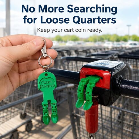 4 Pack Quarter Holder Keychain for Aldi Shopping Cart - Grocery Cart Coin Holder for Supermarket Shopping - 3D Printed 25cent Articulated Cart Keeper with Lobster Clasp-Multi-color in Saudi Arabia