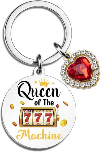 Gambling Gifts for Gambler Slot Machine Keychain Casino Gifts for Women Casino Lovers Gambling Keychain Queen of The Slot Machine Gift Good Luck Gift in Saudi Arabia