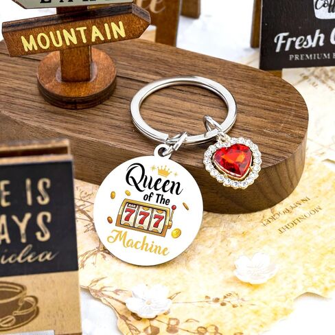 Gambling Gifts for Gambler Slot Machine Keychain Casino Gifts for Women Casino Lovers Gambling Keychain Queen of The Slot Machine Gift Good Luck Gift in Saudi Arabia