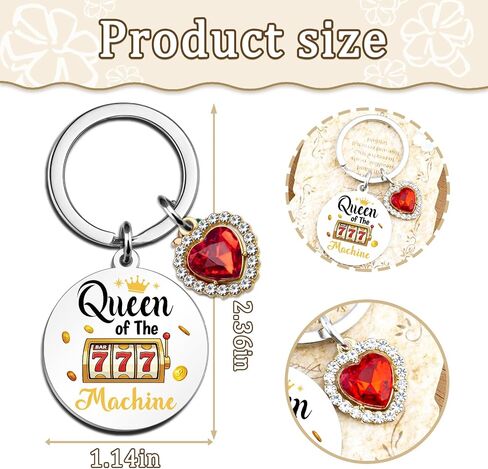 Gambling Gifts for Gambler Slot Machine Keychain Casino Gifts for Women Casino Lovers Gambling Keychain Queen of The Slot Machine Gift Good Luck Gift in Saudi Arabia