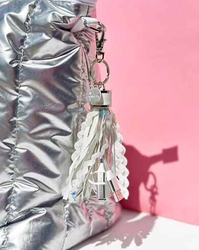 Packed Party More Metallic Portable Charging Tassel Keychain – Holographic Vegan Leather Keychain USB Charger Compatible with iPhone and Android, 1 Inch Keyring in Saudi Arabia