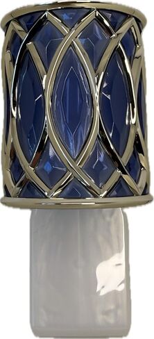 Bath and Body Works Blue Geometric Almond Faceted Gold-Tone Trimmed Scent Control Nightlight Wallflowers Fragrance Plug in Kuwait