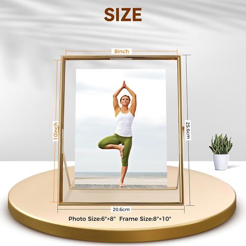Gold Floating Frame, 8"×10", Set of 2, Portrait, For Picture 7x9, 6x8, 5x7, Tabletop Shelf Photo Frames, Classy for Father Day, Wedding or Birthday in Kuwait