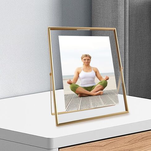Gold Floating Frame, 8"×10", Set of 2, Portrait, For Picture 7x9, 6x8, 5x7, Tabletop Shelf Photo Frames, Classy for Father Day, Wedding or Birthday in Kuwait