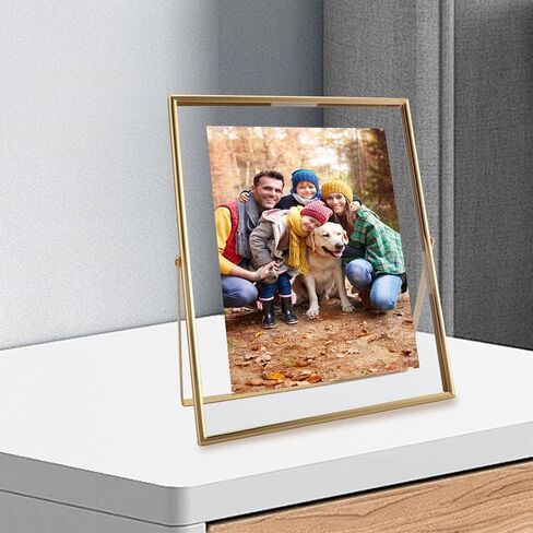 Gold Floating Frame, 8"×10", Set of 2, Portrait, For Picture 7x9, 6x8, 5x7, Tabletop Shelf Photo Frames, Classy for Father Day, Wedding or Birthday in Kuwait