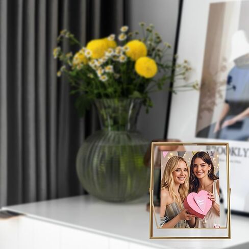 Gold Floating Frame, 8"×10", Set of 2, Portrait, For Picture 7x9, 6x8, 5x7, Tabletop Shelf Photo Frames, Classy for Father Day, Wedding or Birthday in Kuwait