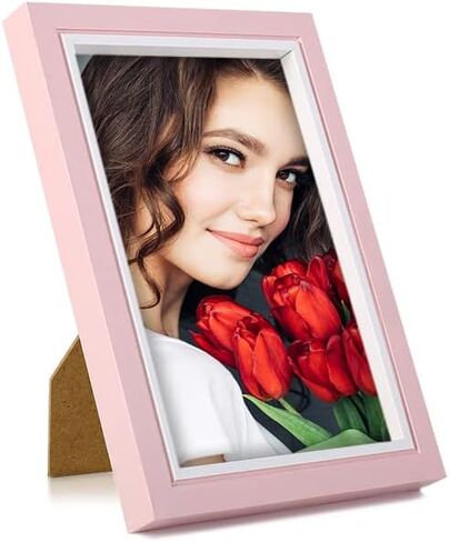 LBECUA 4x6 Picture Frame Set of 4, Pink Picture Frames with HD Plexiglass Display Photo 4x6, Horizontal and Vertical for Wall and Tabletop in Saudi Arabia