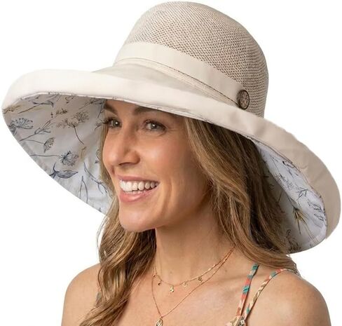 Women's Wide-Brim Mesh-Sun-Hat UPF 50+ UV Protection Summer Beach-Hats Breathable Foldable Bucket Hat in Kuwait