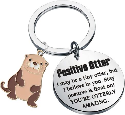 TIIMG I Believe In You Stay Positive & Float On You’re Otterly Amazing Gift Otter Lover Encourage Gifts Keychain in Kuwait