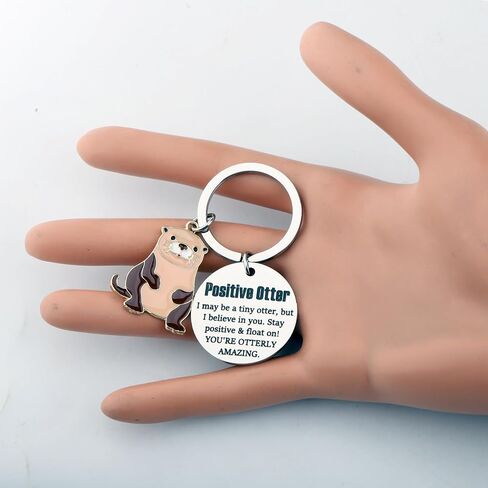 TIIMG I Believe In You Stay Positive & Float On You’re Otterly Amazing Gift Otter Lover Encourage Gifts Keychain in Kuwait