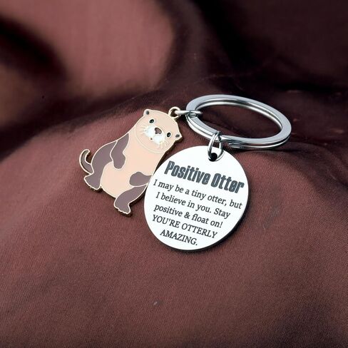 TIIMG I Believe In You Stay Positive & Float On You’re Otterly Amazing Gift Otter Lover Encourage Gifts Keychain in Kuwait