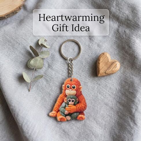 Protect Punch The Monkey Keychain, 3D Hugging Monkey Keychain, Plush Toy Holding Monkey Key Ring, Meaningful Bag Charm for Backpack Purse Car Keys, Encouragement Gift for Friends Family Kids3PCS in Kuwait