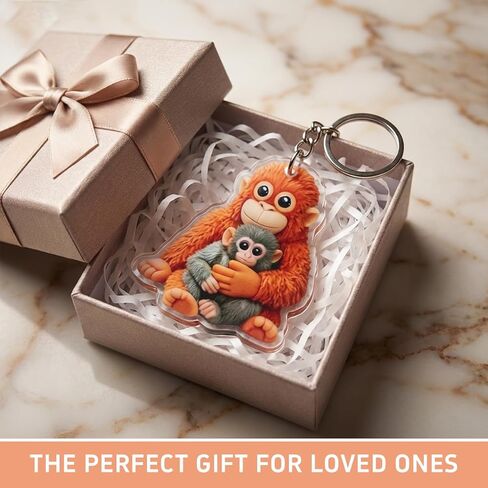 Protect Punch The Monkey Keychain, 3D Hugging Monkey Keychain, Plush Toy Holding Monkey Key Ring, Meaningful Bag Charm for Backpack Purse Car Keys, Encouragement Gift for Friends Family Kids3PCS in Kuwait