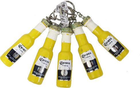 Leos Imports 5 PACK Mexican Beer Bottle Wooden Shaped Keychain Yellow in Saudi Arabia