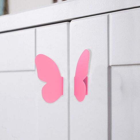 CALLARON Butterfly Cabinet Door Handles 1 Pair Pink Dresser Drawer Pulls Room Furniture Hardware for Bedroom Cabinets and Bathroom Cupboards in Kuwait