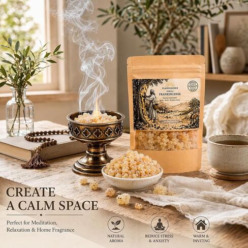 Somali Frankincense Resin Tears, Premium Natural Resin Incense for Meditation, Aromatherapy, Spiritual Rituals & Home Fragrance, Pure Frankincense Resin (30g / 130g Options (130) in Kuwait