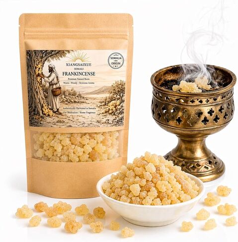 Somali Frankincense Resin Tears, Premium Natural Resin Incense for Meditation, Aromatherapy, Spiritual Rituals & Home Fragrance, Pure Frankincense Resin (30g / 130g Options (130) in Kuwait