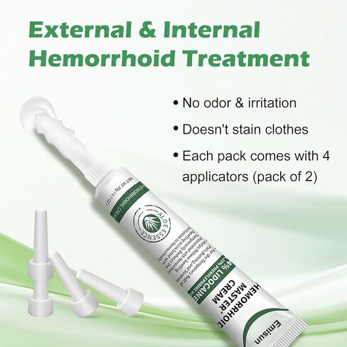 Hemorrhoid & Fissure Ointment, Hemorrhoid Treatment and Hemorrhoid Cream with Lidocaine 4% and Phenylephrine HCI for Fast Relief of Pain, Swelling, Itching, Burning, Hemorrhoidal treatment, 2 Pack-IO in Saudi Arabia