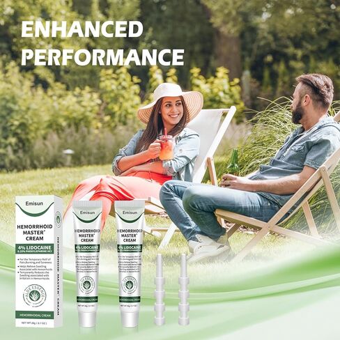 Hemorrhoid & Fissure Ointment, Hemorrhoid Treatment and Hemorrhoid Cream with Lidocaine 4% and Phenylephrine HCI for Fast Relief of Pain, Swelling, Itching, Burning, Hemorrhoidal treatment, 2 Pack-IO in Saudi Arabia