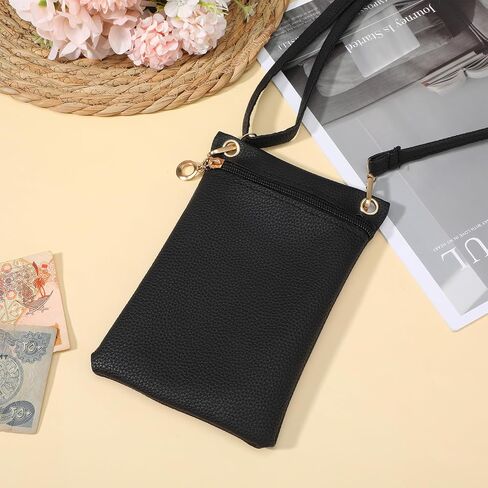 Hecila Crossbody Phone Bag for Women PU Leather Phone Bags Crossbody Purse Bag Small Shoulder Bags Mini Cellphone Wallet Purses Adjustable Shoulder Strap RFID Phones Case Wallet for Travel Shopping in Kuwait