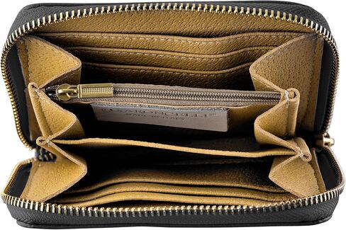 Baroncelli Leather Crossbody Bag Made in Italy and Wallets for women Size Medium (Black) bundle in Kuwait