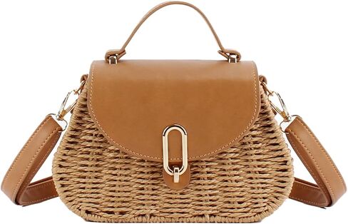 Cross Body Bag Women Straw Beach Rattan Woven Purse Small Retro Satchel Summer Vacation Top Handle Bohemian Tote Handbag in Saudi Arabia