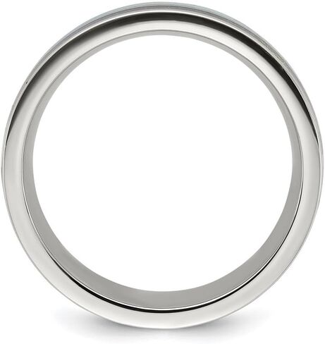 Titanium Polished with Turquoise and Black Star Sandstone Inlay 8 mm Band Size 8 to 13 in Kuwait