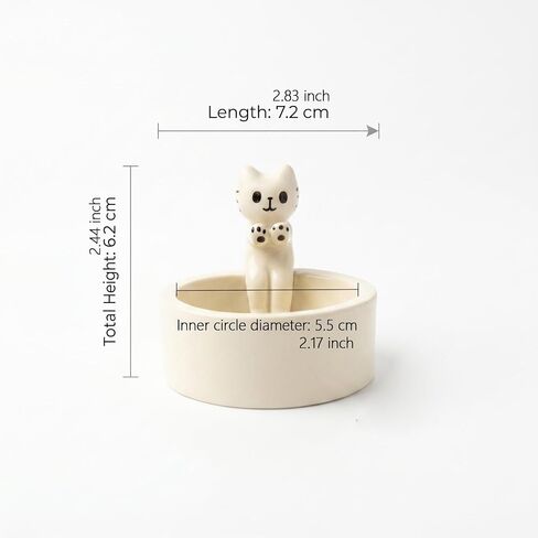Cute Cat Shaped Candle Holder, 3D Kitten Figurine Candle Holder for Table Decor, Resin Cat Candle Holder for Home Decor, Cat Themed Gift for Cat Lovers, Pillar Candle Holder for Indoor. (W-01) in Saudi Arabia