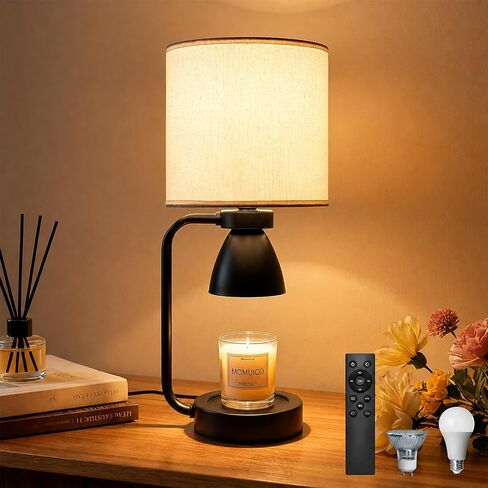 2-in-1 Table Lamp & Candle Warmer Lamp - Bedside Lamps with Timer for Bedroom Living Room, 16 Million Color Dimmable (Remote/App Control), Fragrance Lamp, Stylish Home Decor Ideal Gifts for Women in Kuwait