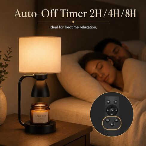 2-in-1 Table Lamp & Candle Warmer Lamp - Bedside Lamps with Timer for Bedroom Living Room, 16 Million Color Dimmable (Remote/App Control), Fragrance Lamp, Stylish Home Decor Ideal Gifts for Women in Kuwait