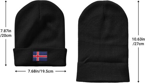 Flag of Iceland Beanie Hat for Men Women Winter Warm Beanie Hats Stretch Skull Knit Hat Cap Black in Saudi Arabia