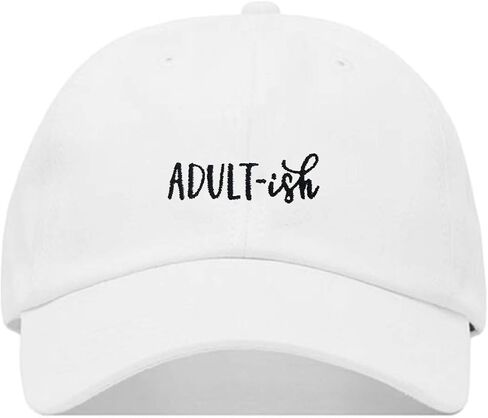 Adultish Baseball Hat, Embroidered Dad Cap, Unstructured Soft Cotton, Adjustable Strap Back (Multiple Colors) in Saudi Arabia