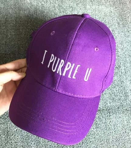 Baseball Cap Soft Cotton I Purple You Letter Korean POP Merchandise Adjustable Bangtan Boys Dad Hat Unisex Kpop Merch(I Purple You) in Kuwait