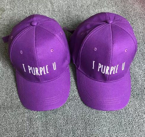 Baseball Cap Soft Cotton I Purple You Letter Korean POP Merchandise Adjustable Bangtan Boys Dad Hat Unisex Kpop Merch(I Purple You) in Kuwait