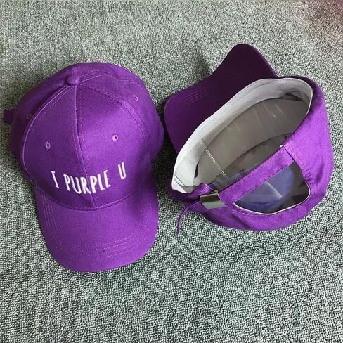 Baseball Cap Soft Cotton I Purple You Letter Korean POP Merchandise Adjustable Bangtan Boys Dad Hat Unisex Kpop Merch(I Purple You) in Kuwait