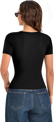 Leafigure 2 Pack Womens Basic T Shirts, Crewneck Slim Fit Tees Short Sleeve Tops for Casual Summer Outfits 2026 in Saudi Arabia