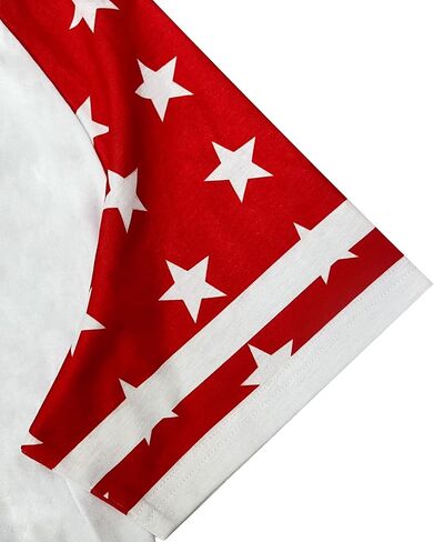 4th of July Shirts Women Plus Size:USA Color-Blocking Short-Sleeve American Flag Crew Neck Graphic T-Shirt in Saudi Arabia