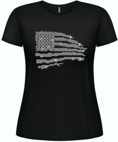 Rhinestone Embellished Tops and T-Shirts for Women, Multiple Design Options in Kuwait