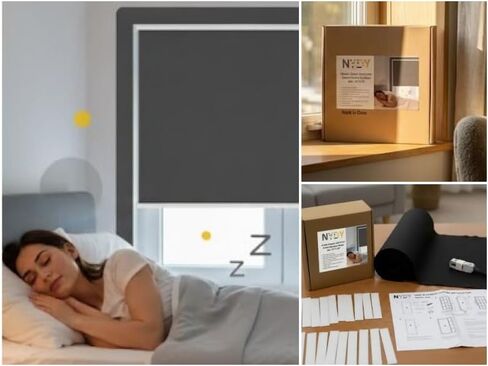 ظلال تعتيم Dream Deeper بنسبة 100% لغرفة النوم، ستائر نافذة بدون حفر، ستائر تعتيم محمولة مع مشابك ربط وحلقة للسفر أثناء التنقل، غرفة مظلمة (57 بوصة عرض × 78 بوصة ارتفاع) in Kuwait