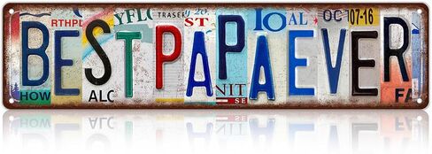 Vintage Best Papa Ever Street Sign Wall Decor Metal Tin Signs Gift for Father in Saudi Arabia