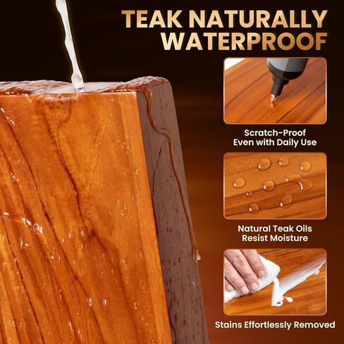 48" Solid Teak Floating Wall Shelf - Large Natural Wood Long Shelving for Wall Decor and Organization - Waterproof Solid Wood Support for Bathroom and Kitchen High-Moisture Areas in Saudi Arabia