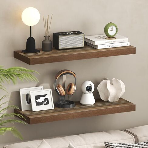 أرفف Furinno Tanna العائمة للجدار، أرفف حائط مقاس 9 × 9، مجموعة واحدة من الأرفف العائمة المثبتة على الحائط مع دعامة غير مرئية، بسُمك 2 بوصة، للحمام وغرفة المعيشة وغرفة النوم والمكتب المنزلي باللون الأبيض in Kuwait