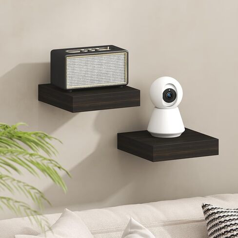أرفف Furinno Tanna العائمة للجدار، أرفف حائط مقاس 9 × 9، مجموعة واحدة من الأرفف العائمة المثبتة على الحائط مع دعامة غير مرئية، بسُمك 2 بوصة، للحمام وغرفة المعيشة وغرفة النوم والمكتب المنزلي باللون الأبيض in Kuwait
