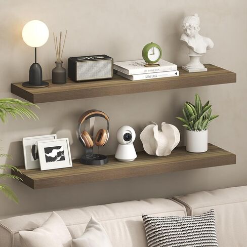 أرفف Furinno Tanna العائمة للجدار، أرفف حائط مقاس 9 × 9، مجموعة واحدة من الأرفف العائمة المثبتة على الحائط مع دعامة غير مرئية، بسُمك 2 بوصة، للحمام وغرفة المعيشة وغرفة النوم والمكتب المنزلي باللون الأبيض in Kuwait