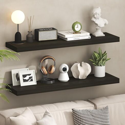 أرفف Furinno Tanna العائمة للجدار، أرفف حائط مقاس 9 × 9، مجموعة واحدة من الأرفف العائمة المثبتة على الحائط مع دعامة غير مرئية، بسُمك 2 بوصة، للحمام وغرفة المعيشة وغرفة النوم والمكتب المنزلي باللون الأبيض in Kuwait