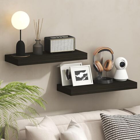 أرفف Furinno Tanna العائمة للجدار، أرفف حائط مقاس 9 × 9، مجموعة واحدة من الأرفف العائمة المثبتة على الحائط مع دعامة غير مرئية، بسُمك 2 بوصة، للحمام وغرفة المعيشة وغرفة النوم والمكتب المنزلي باللون الأبيض in Kuwait