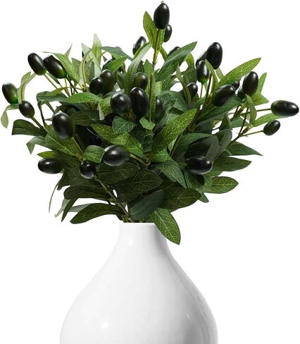 20Pcs Artificial Olive Tree Branches, Faux Olive Leaves Stems with Lifelike Olives for Small Vase Fake Plants Tabletop Greenery Decor for Office Room Party Table Indoor Home(10"Tall Mix Set) in Saudi Arabia