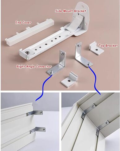 Stylish 5ft Aluminum Alloy Valance Frame for Roller Blinds - Wall/Ceiling Mount Blackout CurtainPole & Decorative Window Treatment Pelmet Panel in Kuwait