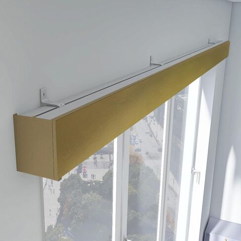 Versatile 3-in-1 CurtainRail Track System with Valance - Metal Wall/Ceiling Mount for Blackout Decorative Panels in Living Room & Bedroom - Stylish Window Treatment Solution in Kuwait